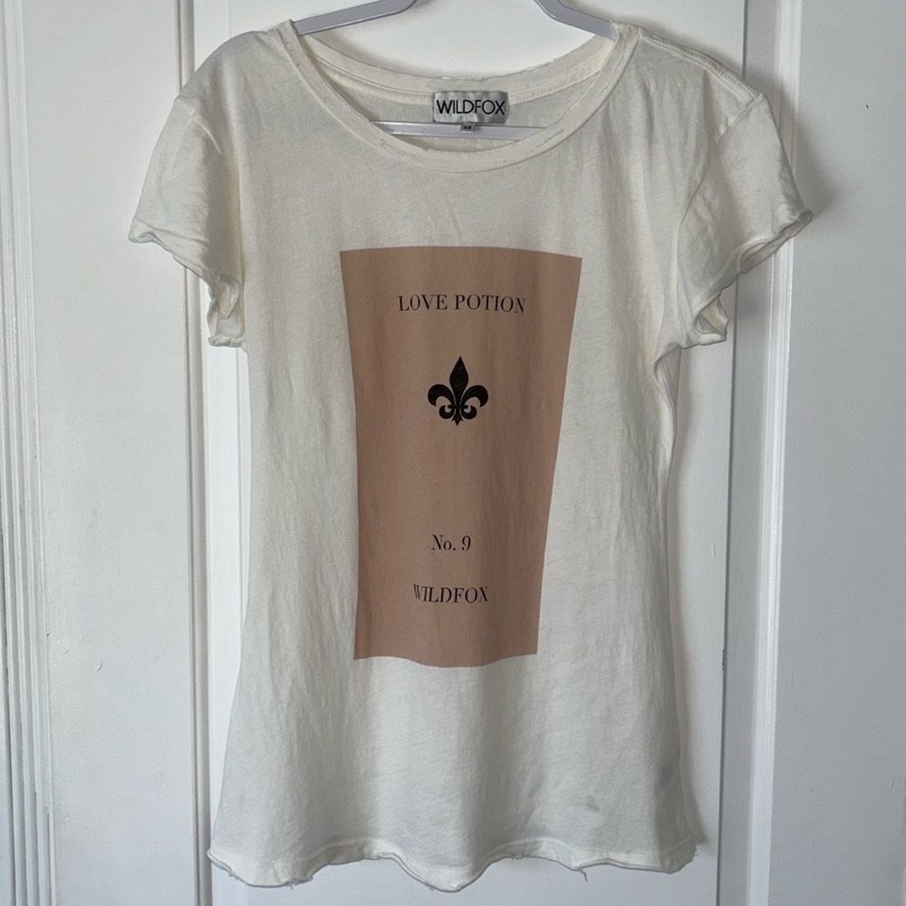 Wildfox love potion No. 9 distressed oversized tee t shirt XS